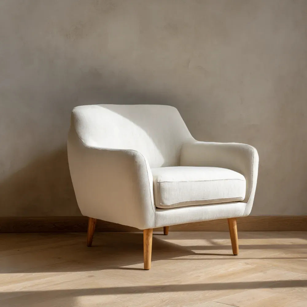 Armchair Fabric Upholstery 75x70x80 cm - Cream - Modern Design